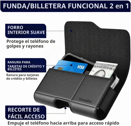 Vista 2 de Stronden Funda con cierre magnético para iPhone 16 Plus, 15 Pro Max, 15 Plus, 14 Pro Max, 14 Plus, 13 Pro Max, 12 Pro Max, 11 Pro Max - Estuche