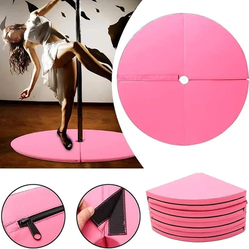 Vista 7 de Dxcaicc Tapete de baile de poste de 47.2 in de diámetro, redondo, plegable, portátil, para fitness, baile, adecuado para principiantes, fitness
