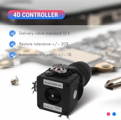 Vista 7 de JUMYNOOY Botón de potenciómetro de palanca de mando electrónico de 4 ejes para controlador -D400B 10K 4D con cable para industrial