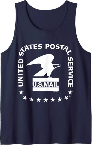 Vista 8 de USPS - Camiseta sin mangas con sello de correo aéreo de EE. UU, Gris Negro