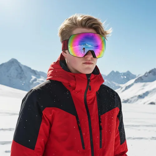 Vista 2 de OULAIQI Gafas de esquí de nieve, protección OTG UV400, anti niebla, esquí, patinaje, snowboard, gafas de snowboard para hombres, mujeres y jóvenes