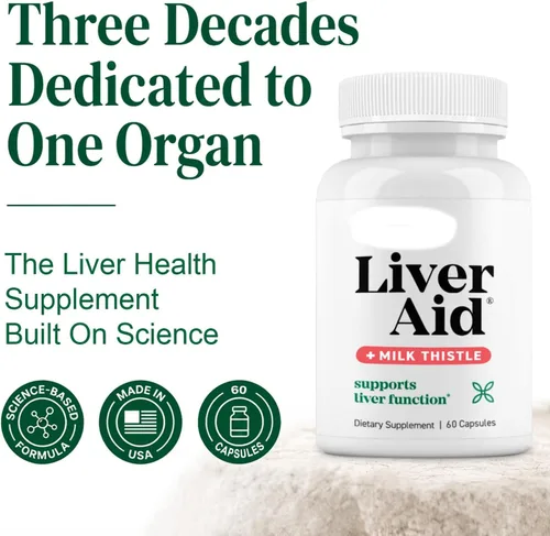 Vista 2 de LIVERITE Ayuda hepática con cardo mariano 60 cápsulas, suplemento de apoyo hepático con aminoácidos, colina, cardo mariano y vitamina B12 - Apoya