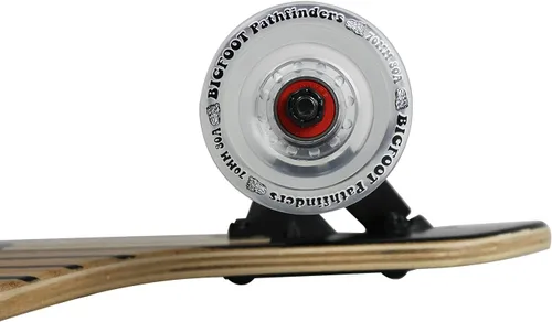 Vista 4 de Paradise Longboard Drop Through Complete Cruiser Skateboard, Tiki Face, 9.5 x 44 pulgadas
