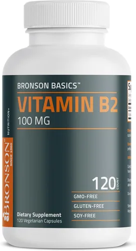 Vista 5 de Bronson Vitamina B2 100 mg sin OMG, 120 cápsulas vegetarianas