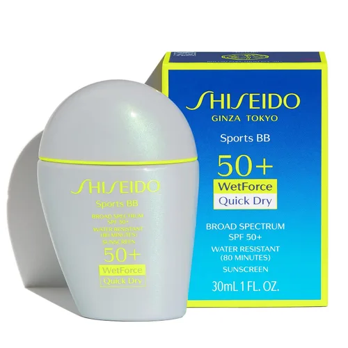 Vista 2 de Shiseido Sports BB Cream SPF 50+ Protector solar - 1.0 fl oz - Fórmula de secado rápido, no pegajosa para un acabado natural, resistente a