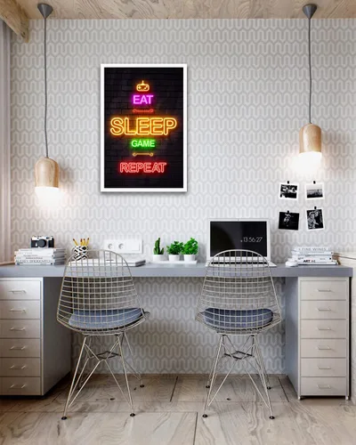 Vista 3 de LIFVEAN Pósteres de juegos para habitación de niños, decoración de pared para niños, decoración de dormitorio, póster de luz negra de videojuegos
