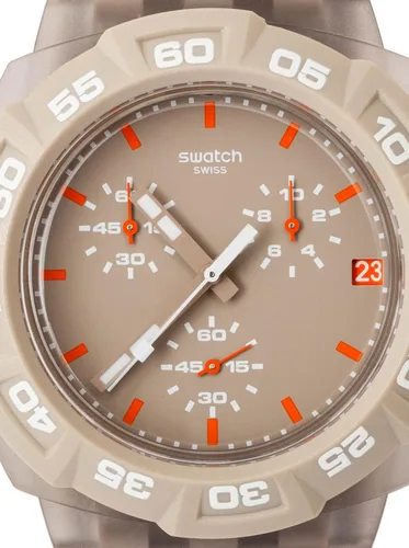 Vista 2 de Swatch SUIT400 Reloj analógico de plástico con esfera beige para hombre, Blanco, Relojes de moda