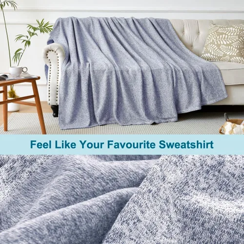 Vista 3 de KAWAHOME Manta de verano para cama, mantas ligeras y suaves, manta de punto de jersey fina y transpirable para dormir con calor, 55 x 79 pulgadas
