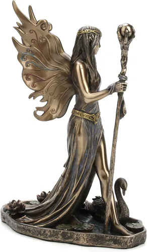 Vista 4 de Veronese Design Escultura Aine The Celtic Faery Queen of Summor Love de resina fundida en frío con acabado de bronce antiguo de 9 pulgadas