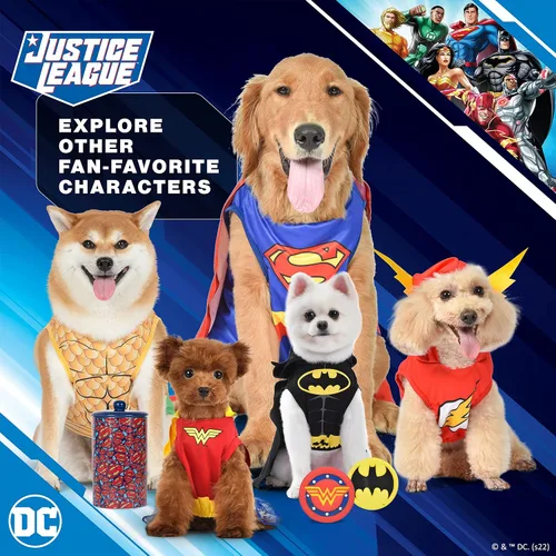 Vista 6 de DC Comics Disfraz de perro Aquaman para mascotas, pequeño