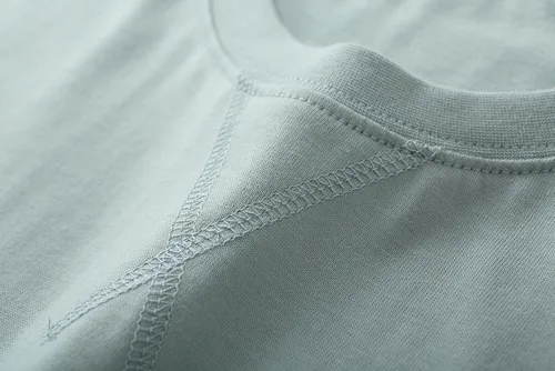 Vista 2 de KLIEGOU Camiseta larga 100% algodón para hombre, preencogida, suave 66 Gris Azul