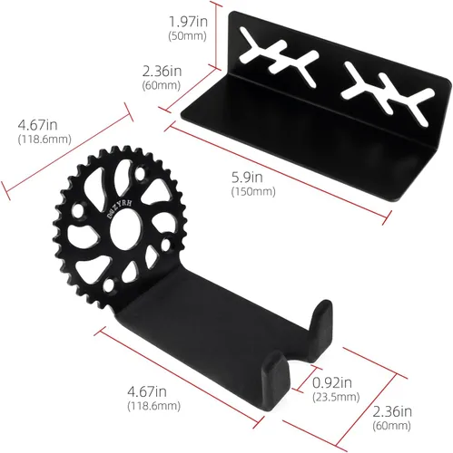 Vista 4 de MZYRH Soporte de pared resistente para bicicleta, acero inoxidable, 1 paquete, negro