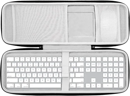 Vista 10 de RAIACE Funda rígida de almacenamiento compatible con Apple Magic Keyboard + Magic Mouse. (solo funda), color negro
