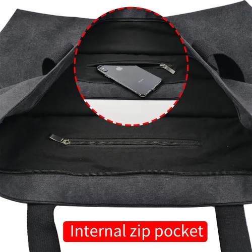 Vista 5 de Bolso de mano de lona para mujer, bolso de hombro estilo hobo casual con cremallera