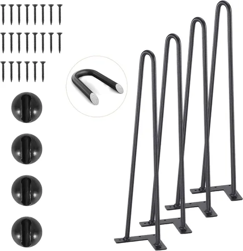 Vista 13 de VEVOR Patas de muebles de horquilla de 16 pulgadas, proyectos de bricolaje para el hogar de metal, mesa de noche, mesa de café, escritorio