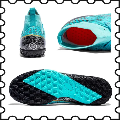 Vista 3 de WINGFAI Zapatos de fútbol para hombre, zapatos de fútbol profesionales de alta calidad, transpirables, atléticos para exteriores e interiores, tenis