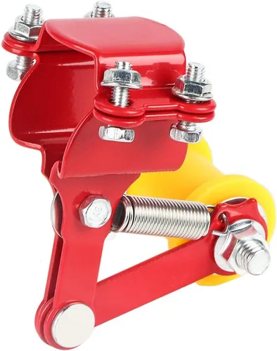 Vista 10 de Rodillo tensor de cadena ajustador de motocicleta, longitud de enlace universal modificada con pernos largos de respaldo (negro)