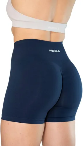Vista 5 de AUROLA Intensify - Pantalones cortos deportivos sin costuras de cintura alta para mujer, para correr, gimnasio, fitness, yoga, entrenamiento