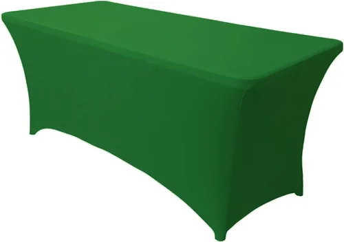 Vista 82 de Obstal Funda de mesa de elastano elástica de 4 pies para mesas plegables estándar, paquete de 2 manteles rectangulares universales ajustables