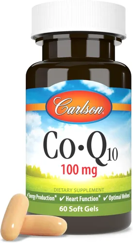 Vista 5 de Carlson - Co-Q10, 100 mg, Producción de energía y función cardíaca, 60 cápsulas blandas