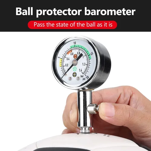 Vista 7 de Medidor de presión de bola, medidor de presión de bomba portátil para Netball, fútbol, baloncesto, voleibol, bola, manómetro de presión de bola