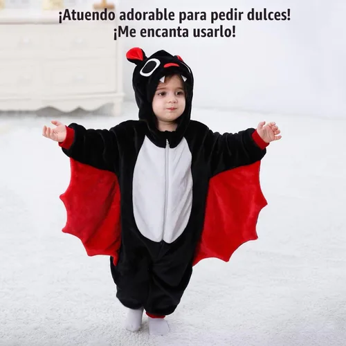 Vista 3 de ABTSHU Disfraces de animales para bebé, disfraz de Halloween para niños pequeños Bate