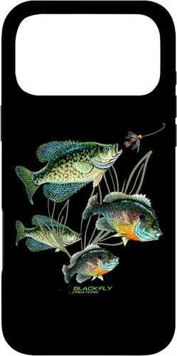 Vista 22 de Crappie Bluegill Fishing Phone Covers Black Fly Case for iPhone 17
