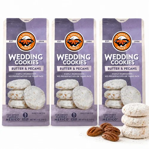 Vista 11 de Galletas de mantequilla mexicanas, 3.6 onzas (paquete de 3), hechas con mantequilla real e ingredientes simples por La Monarca Bakery