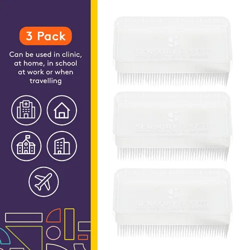 Vista 2 de Special Supplies Cepillo de terapia sensorial para cepillado ocupacional y sensorial, herramientas estimulantes y calmantes para niños y adultos