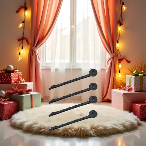 Vista 3 de 50 pinzas de pelo negro con bandeja redonda en blanco, horquillas, cabujones, bases para manualidades, horquillas para el cabello, horquillas