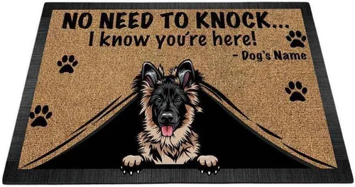 Vista 19 de Felpudo personalizado Peeking Dog English Bulldog No Need to Knock I Konw You're Here 23.6 x 15.7 pulgadas Bulldog-1 Inglés