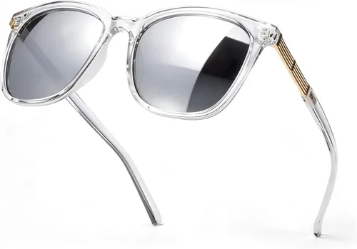 Vista 11 de SIPHEW Gafas de sol cuadradas de gran tamaño para mujer, gafas de sol ligeras de moda, 100% protección UV400, sombra de espejo de moda