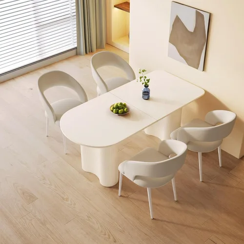 Vista 26 de Juego de mesa de comedor moderno de 63 pulgadas para 4, juego de Negro