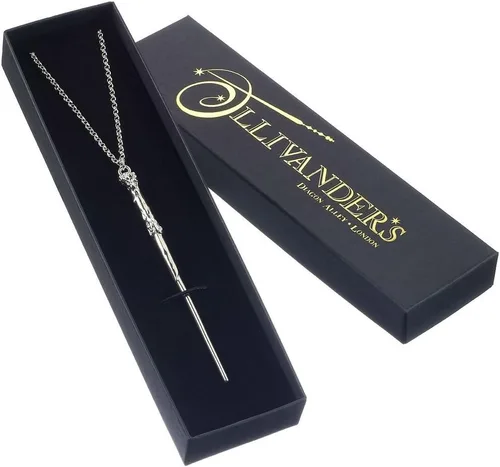 Vista 3 de Collar de varita de plata esterlina con licencia oficial de Harry Potter