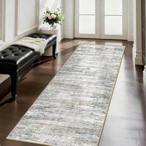 Vista 46 de Alfombra de pasillo lavables de 2 x 5, moderna alfombra abstracta para corredor, alfombra de pasillo de cocina ultrafina con respaldo