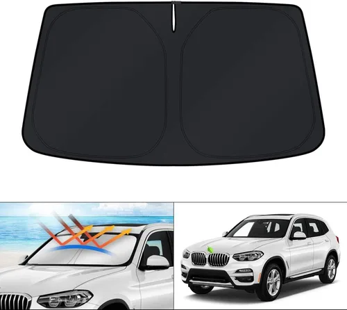 Vista 178 de KUST Parasol para parabrisas para BMW X1 F48 2016, 2017, 2018, 2019, 2020, 2021, 2022, accesorios de ajuste personalizado, parasol plegable