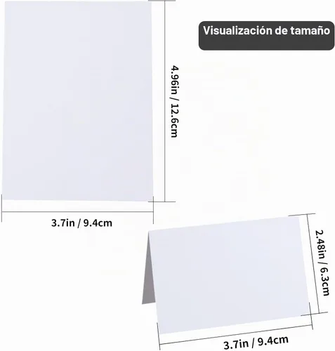 Vista 2 de Tarjetas de lugar para la configuración de la mesa - 50 piezas de tarjetas de lugar blancas en blanco para bodas, tiendas de nombre, tarjetas
