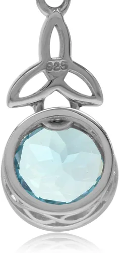 Vista 3 de Silvershake 9mm Birthstone Gemstone 925 Sterling Silver Triquetra Trinity Celtic Knot Leverback Dangle Earrings Jewelry for Women