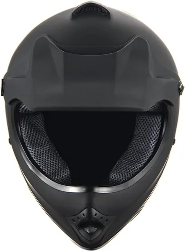Vista 7 de WOW Casco de motocross para jóvenes, casco MX BMX, tela de araña, gafas + guantes negros de araña marciana, paquete HJOY-W MG