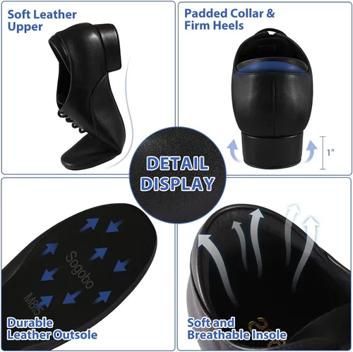 Vista 2 de Zapatos de baile de salón negros Zapatos de carácter de cuero para hombres Salsa Latin Tango Dancing