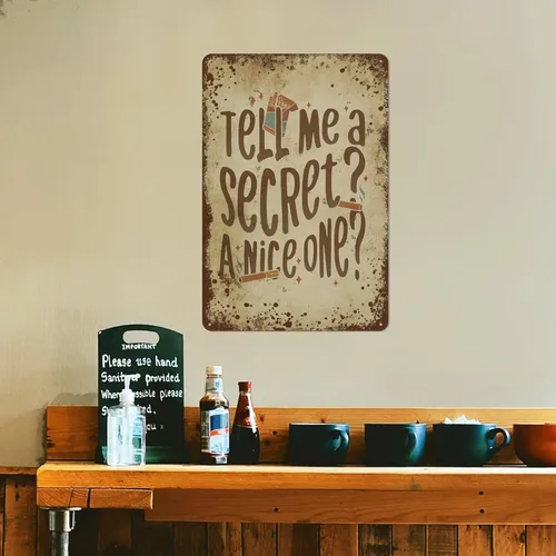 Vista 8 de ¿Dime un secreto? ¿Un bueno? Muy bien manchado, divertido arte de pared para el hogar, regalos para amantes de ideas personalizadas, regalo de lata