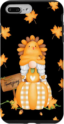 Vista 12 de Funda para iPhone 12 mini de Acción de Gracias de Gnomo, hojas de otoño a cuadros
