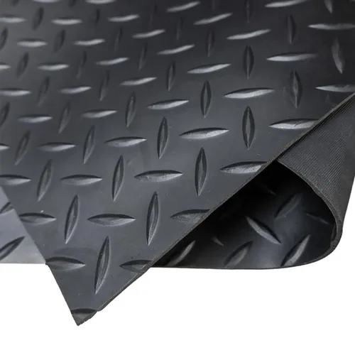Vista 3 de Rollo de Material Antideslizante Exma Negro Caucho 1 x 10 m Diamantes
