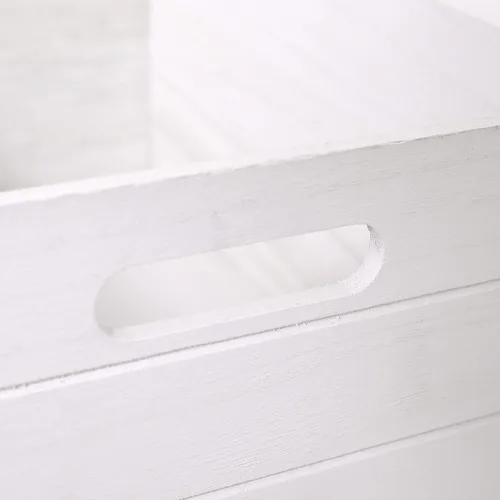 Vista 7 de Cajas modernas de madera blanca para almacenamiento, cajas decorativas rústicas, juego de 3 cajas de almacenamiento de madera extra grandes