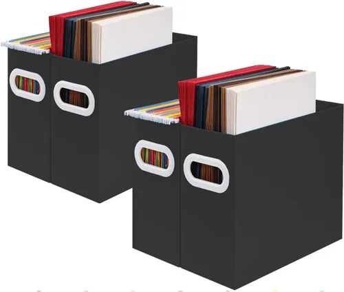 Vista 20 de Organizador de archivos colgante, organizador de carpetas de archivos de cartón para tamaño carta, caja de almacenamiento de documentos