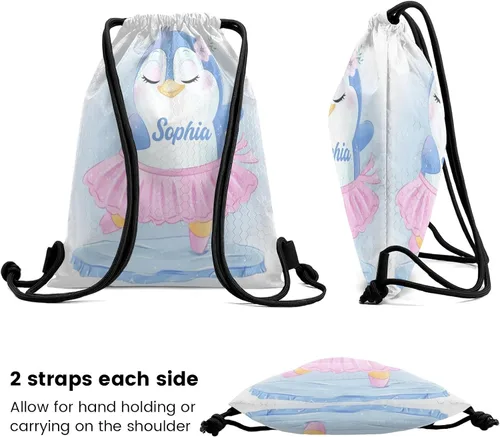 Vista 4 de Anneunique Mochila con cordón con nombre personalizado, bolsa impermeable casual para regalo de gimnasio deportivo, Patrón1, Mochilas Tradicionales