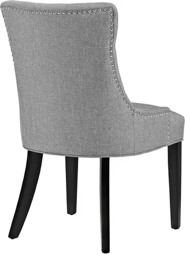 Vista 5 de Modway Regent Modern - Silla auxiliar de comedor, elegante tapizada con botones y ribete de cabeza de clavo, color gris claro