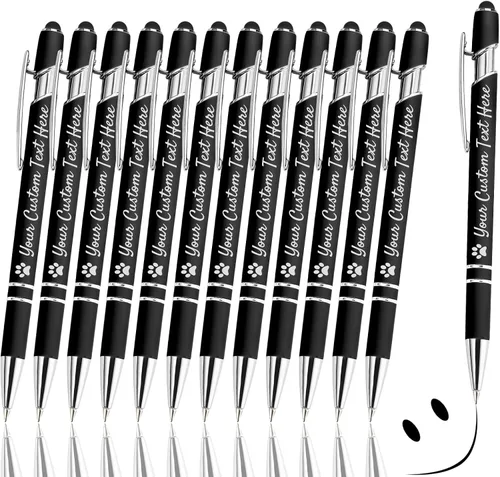 Vista 13 de Bolígrafos personalizados con lápiz capacitivo, bolígrafos grabados personalizados, impresos con tu logotipo o mensaje para Navidad, graduación