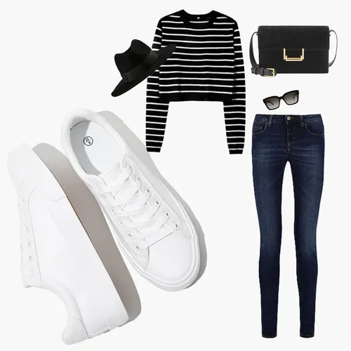 Vista 4 de SERNIAL Zapatos de tenis blancos para mujer, zapatillas de deporte de cuero PU zapatos casuales para caminar para mujer