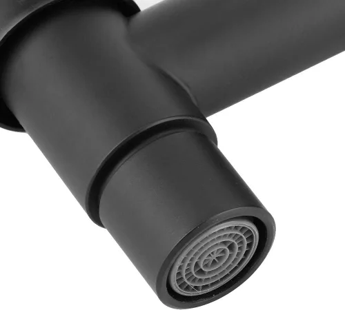 Vista 7 de Fdit Grifo frío de acero inoxidable de 2 pulgadas, color negro, para piscina, grifo de agua, grifo de lavadora, grifo montado en la pared